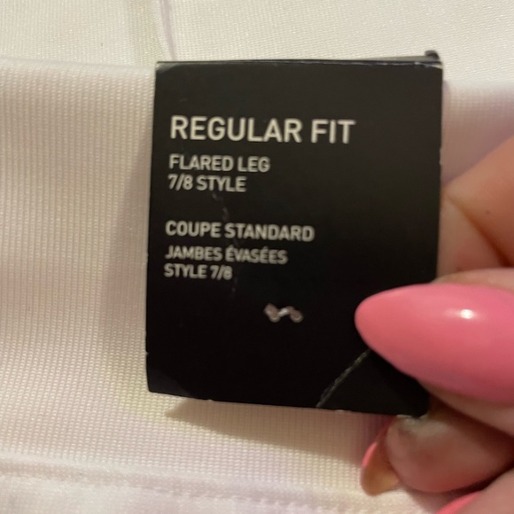 NWT ADIDAS Track Pant Women Large Athletic White kick flare Cropped ankle casual - Picture 11 of 11